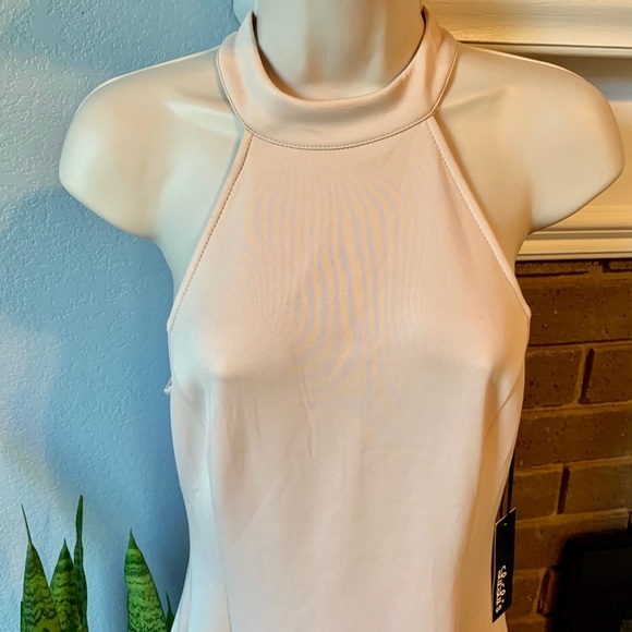 NWT Lulus Devoted to You Beige Halter dress - Picture 8 of 13